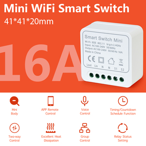 {Nhà sản xuất} tuya 16A 10A Wifi chuyển đổi thông minh ngắt mô-đun hỗ trợ cuộc sống thông minh ứng dụng điều khiển từ xa chuyển đổi giọng nói tiếp sức hẹn giờ - Product Image 5