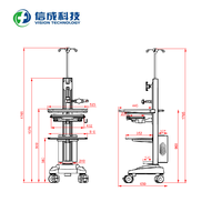 Chariot médical de haute qualité avec chariot d'équipement en métal à double écran pour la personnalisation OEM/ODM des hôpitaux prise en charge par le fabricant