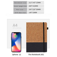 Carnet de notes de style professionnel A5 avec logo personnalisé, reliure rigide, planificateur en liège et bois, couverture en tissu PP, marbre, cadeau de manifestation