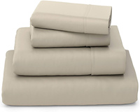 Ensemble de draps de lit en bambou 100% biologique de qualité hôtelière, blanc, plat et ajusté, jetable et lavable, teinture unie pour les détaillants