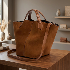 Brown Color Luxury Handmade Genuine Leather BS INTERNATIONAL Women's Fashionable Shopping Handbags Custom Branded Zipper Closure - Product Image 2