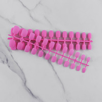 Lot de 24 faux ongles véganes tendance en ABS à presser, courts et ronds, 40 couleurs, à retirer par trempage