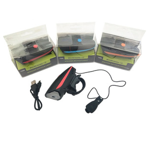 Klaxon électrique de vélo avec phare LED et haut-parleur, batterie rechargeable USB, étanche IPX4, articles en stock - Product Image 3