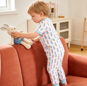 Pyjama de Pâques personnalisé pour bébés garçons, motif lapins bleus, vêtements de nuit pour enfants - Product Image 3