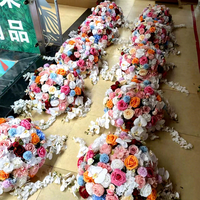 Vente en gros de grandes roses blanches de 50 cm et 60 cm, centre de table, fleurs en soie, arrangement de mariage, boule de fleurs artificielles pour fête