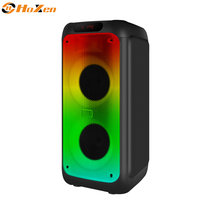 Двойной 8-дюймовый портативный динамик на колесиках, напольный портативный динамик bt со светодиодным дисплеем