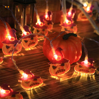 Décorations d'Halloween, lumières de fenêtre, lumières LED suspendues, fonctionnant sur piles, chauve-souris, citrouille, araignée, fantôme, lampe orange d'Halloween
