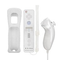 Manette de jeu Wii deux-en-un avec poignées gauche et droite, accélérateur intégré, sans fil, en ABS, fabriquée à Shenzhen, vente directe d'usine