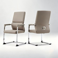 Chaise de bureau moderne en cuir PU rembourrée avec dossier confortable pour invités, chaise de conférence, chaise de bureau