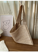 Sac fourre-tout en paille tressé à la main en raphia grande capacité pour femme – Idéal pour l'été, la plage, les vacances, les voyages – Tendance et décontracté