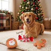 Famipet Fabricant Grossiste Nouveau Thème de Noël Design Mignon Jouet en Peluche Doux et Froissé pour Animaux de Compagnie, Jouet Sonore pour Chien, Ensemble de Jouets en Peluche Couineurs pour Chiens