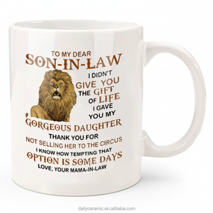 Mug à café en céramique blanche personnalisé, cadeau pour le gendre, imprimé lion, cadeau pour la belle-mère, tasse en porcelaine de 11 oz - Product Image 2