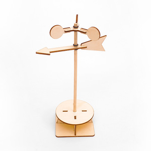 Aiguille à vent durable en <span class=keywords><strong>bois</strong></span> de bouleau naturel, activité de construction Montessori, apprentissage des sciences de la Terre, boîte de détermination de direction résiliente - Product Image 1