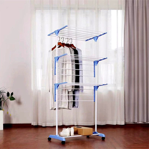 Séchoir à <span class=keywords><strong>linge</strong></span> pliable, support de séchage sur roulettes, portable, en acier inoxydable, <span class=keywords><strong>pour</strong></span> l'intérieur et l'extérieur - Product Image 2