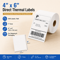 Etiquetas de Envío Térmicas Directas Personalizadas de 4x6, Etiquetas para Impresora Sin Atascos, Etiquetas Adhesivas Resistentes con Código de Barras para Embalaje de Comercio Electrónico