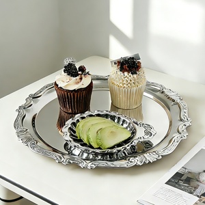 Vassoio in Acciaio Inox 304 per Torte e Dessert, <span class=keywords><strong>Porta</strong></span> Tazze da Tè e Vassoio Portaoggetti di Lusso - Product Image 1