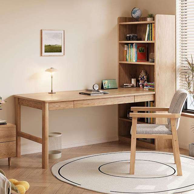 Ergonomic Wooden Office Computer Desk, Sturdy Frame & Desktop Home Office Workstation for Study, Writing & Daily Work Use