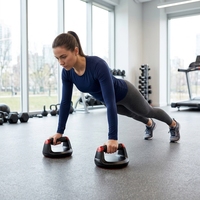 Barres de pompes rotatives à 360 degrés, barres de pompes rondes antidérapantes avec poignées en caoutchouc pour l'entraînement des pectoraux, des épaules et des triceps à domicile