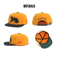 Casquette de baseball personnalisée bicolore avec patch en feutre, casquette snapback 5 panneaux, casquettes de baseball en sergé acrylique, casquettes snapback à visière plate pour hommes