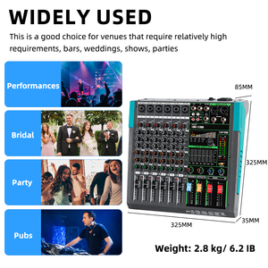 Vente en gros 6/8/12/16 canaux Console de mixage audio professionnelle Contrôleur <span class=keywords><strong>DJ</strong></span> USB Console de musique - Product Image 4