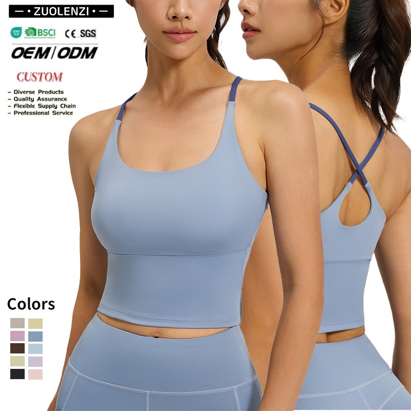 Women Backless Bralette Fixed Integrated Shockproof Push up Yoga Top Fitness Backless Yoga Tank Top with Built in Pads