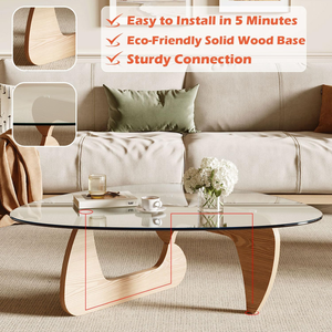 IStapromo Gifts Modern <b>Coffee</b> <b>Table</b> for Living Room and <b>Small</b> Spaces, Triangle Tempered Glass <b>Table</b> Top - Product Image 3