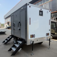 Toilettes portables modernes personnalisées, remorque de luxe mobile durable pour camping extérieur, remorque sanitaire, remorque WC