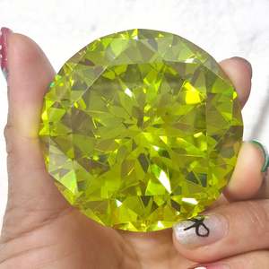 Zirconia cúbica sintética verde manzana redonda de 50mm, adorno de piedras sueltas de circón de gran tamaño - Product Image 1