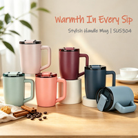 Tazas de Café Aisladas de Acero Inoxidable, Libres de BPA, para Viaje, con Asa y Tapa Deslizante, para Té y Leche, Set de Regalo, Venta al Por Mayor