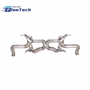 ระบบท่อไอเสียแคทแบคไทเทเนียมแบบปลายท่อคู่เดี่ยว ไม่มีวาล์ว สำหรับ Audi R8 V10 5.2L - Product Image 4