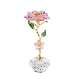 Ornement en verre cristal Darz, rose, décoration florale pour la maison, figurine de collection, cadeau - Product Image 5