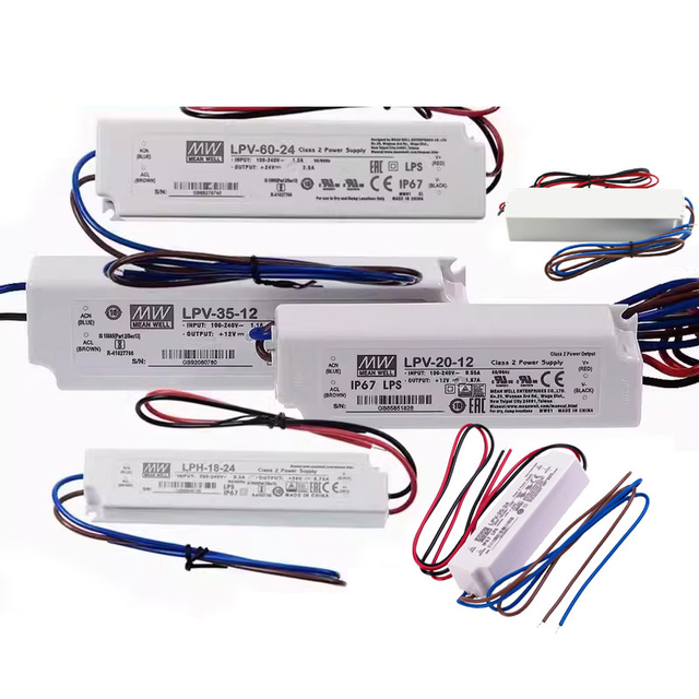 MeanWell LPV-20/35/60/100/150-12V/24V 5V LPC-20/35/60/100/150-12V/24V 5V Switching Power Supply IP67 Waterproof Slim LED Driver