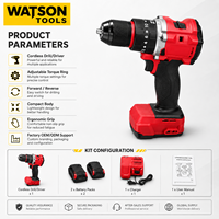 Kit perceuse-visseuse sans fil avec batterie au lithium, chargeur et batteries