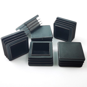 Tapón Cuadrado de Plástico de PVC Negro de 35x35mm para Extremos de Tubos de Sillas y Taburetes - Product Image 1