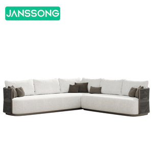 Canapés de jardin, mobilier de jardin, canapé en métal en forme de L, ensemble de patio, canapé moderne en corde pour piscine, ensemble de canapés de luxe, ensemble de meubles d'extérieur - Product Image 5