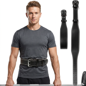 Customized Logo Cowhide Buckle Heavy Duty Gym <b>Belt</b> for Powerlifting Bodybuilding Back Support Waterproof Training Weightlifting - Product Image 1