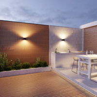Appliques murales solaires à LED en aluminium pour porche extérieur étanche 800 fois entièrement chargées vers le haut et vers le bas Lampes solaires de jardin