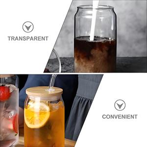 12oz 16oz 20oz 24oz Cola Drink Cup personalizzato logo tazza di vetro <span class=keywords><strong>con</strong></span> coperchio e paglia per la festa - Product Image 3