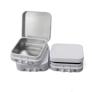 Rỗng thực phẩm an toàn kín CRC Mini Vuông con kháng tin trường hợp với nút khóa cho Bạc Hà CR <span class=keywords><strong>Pill</strong></span> hộp thiếc - Product Image 4