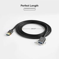 Cable de Extensión USB 3.0 CableCreation de 2 Metros, 5 Gbps, Carcasa de Aluminio Gris Espacial, USB A Macho a Hembra, Extensor para Laptop, VR, Disco Duro