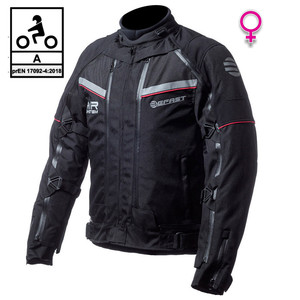 Chaqueta de moto de turismo para mujer de 3 capas con certificación Befast TRANSFORMER Lady CE negra S - Product Image 1