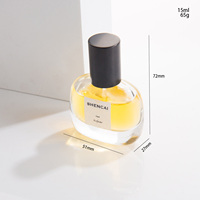 Flacon de parfum pour homme en verre transparent ovale de 15 ml, design simple, en stock, vide, avec bouchon