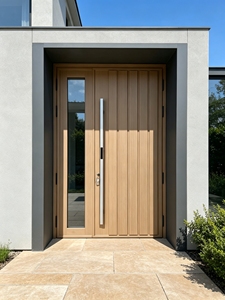 <span class=keywords><strong>Porte</strong></span> <span class=keywords><strong>d</strong></span>'<span class=keywords><strong>entrée</strong></span> sécurisée moderne en acier avec cadre en aluminium, finition imitation bois <span class=keywords><strong>PVC</strong></span>, serrure intelligente, <span class=keywords><strong>porte</strong></span> extérieure isolée thermiquement - Product Image 3