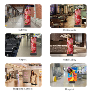 실내용 P2.5 방수 스마트 휴대용 접이식 안전 비디오 디지털 비디오 월 스탠드 삼중 접이식 LED 포스터 디스플레이 스크린 - Product Image 6