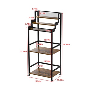 Porte-serviettes rectangulaire moderne en acier inoxydable, double niveau, pour rangement de cuisine - Product Image 1