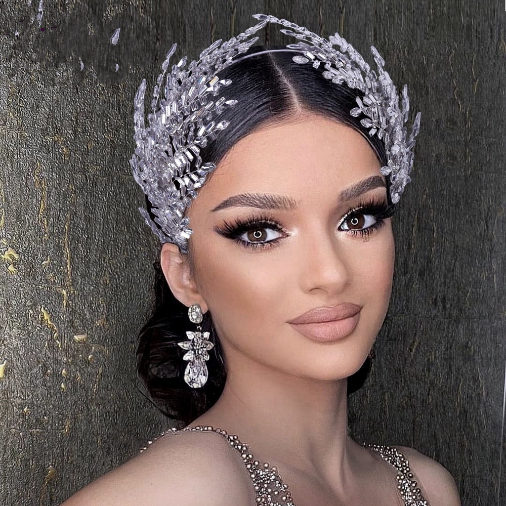 Crystal Bridal Hair Accessories Women Rhinestone Headband Wedding Hair Jewelry Bride Tiaras