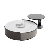 Table basse en pierre minimaliste moderne italienne avec espace de rangement pour salon, nouveau style