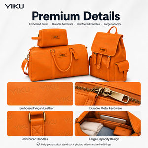 <span class=keywords><strong>Ensemble</strong></span> <span class=keywords><strong>de</strong></span> 3 sacs <span class=keywords><strong>de</strong></span> <span class=keywords><strong>voyage</strong></span> en cuir PU avec logo personnalisé YIKU Factory, MOQ 100, <span class=keywords><strong>sac</strong></span> <span class=keywords><strong>de</strong></span> sport imperméable, <span class=keywords><strong>sac</strong></span> à dos, trousse <span class=keywords><strong>de</strong></span> toilette, <span class=keywords><strong>sac</strong></span> <span class=keywords><strong>de</strong></span> week-end - Product Image 6
