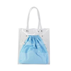 Sac à main d'été personnalisable, imperméable, holographique, sac de plage à bandoulière avec fermeture éclair en PVC transparent, sac de shopping transparent - Product Image 3