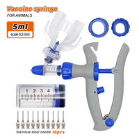 Seringue Vétérinaire Automatique pour Vaccin 1 ml, 2 ml, 5 ml, en Acier et Plastique, pour Bovins, Ovins, Porcins, avec Aiguille pour Animaux